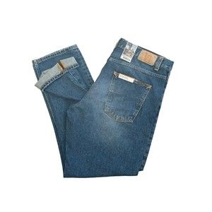 NWT NUDIE Jeans Steady Eddie II Selvage Blue Premium Mali Bloom Denim 38x32